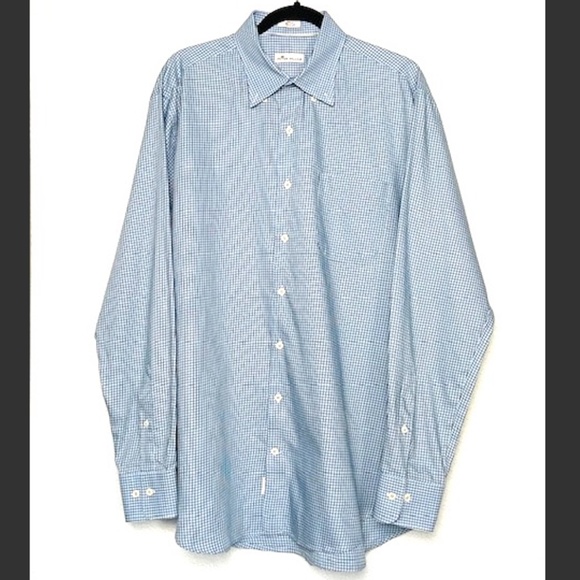 Peter Millar Other - PETER MILLAR Men's Blue Button Down Dress Shirt L